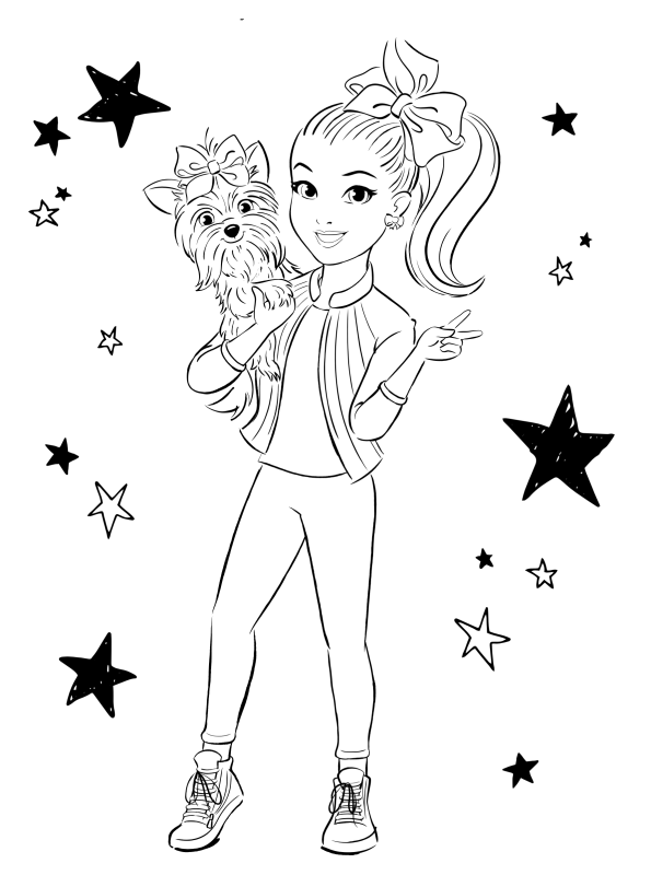 Jojo Siwa And Bowbow Coloring Pages - Print excellent bows jojo siwa